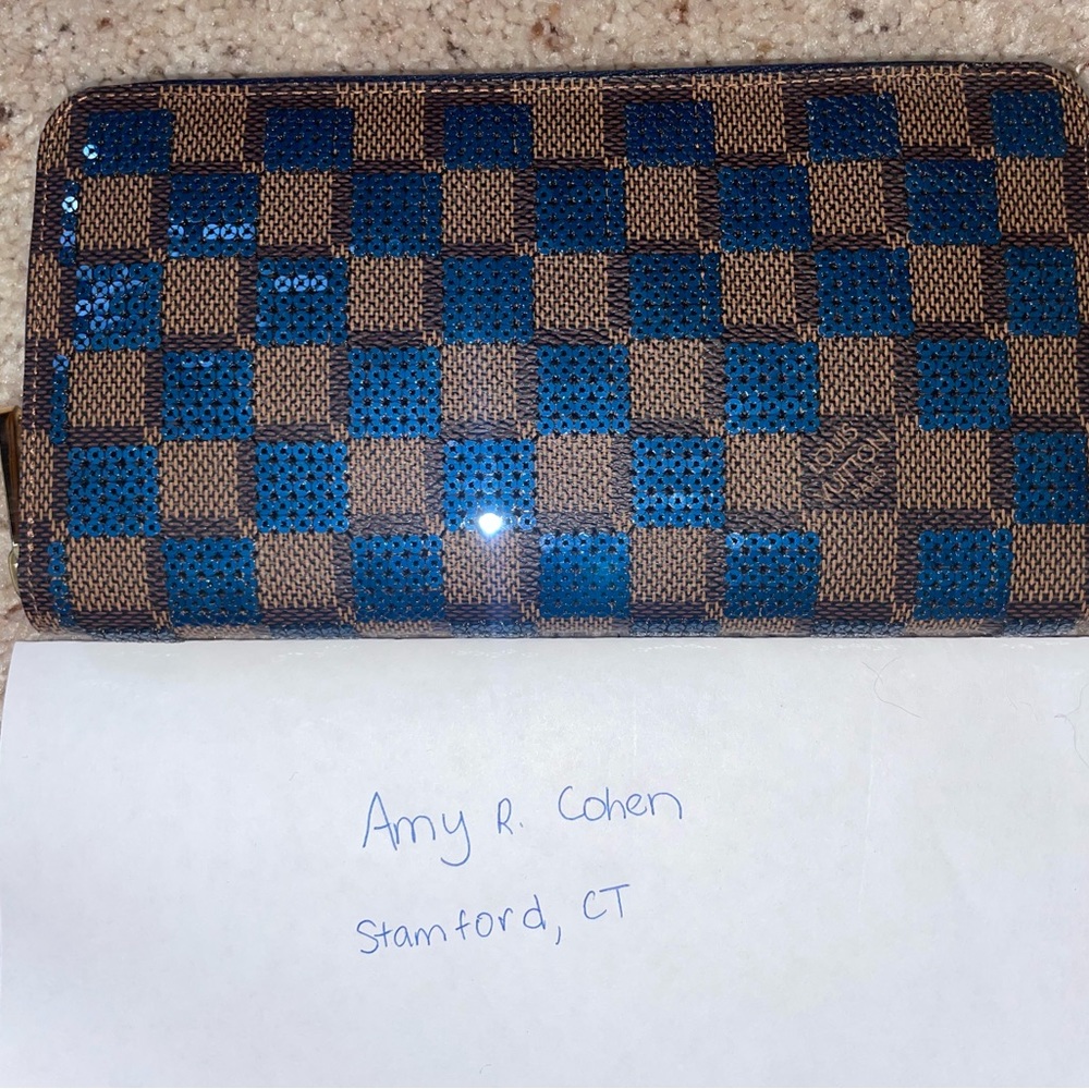 Louis Vuitton Zippy Wallet Damier Paillettes Navy Blue Sequins 2013 F/W Show
